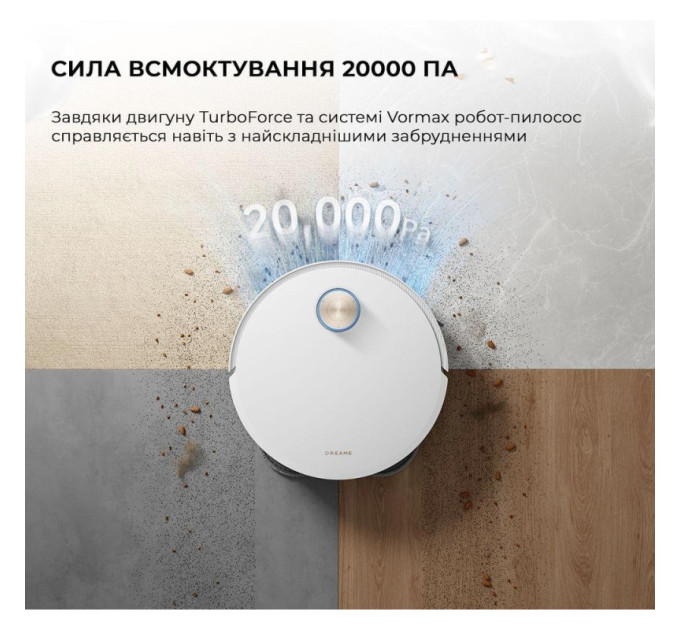 Робот-пилосос з вологим прибиранням Dreame X50 Ultra White (RLX85CE-6-Wh)