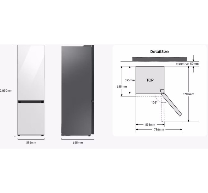 Холодильник з морозильною камерою Samsung RB38C6B2E22