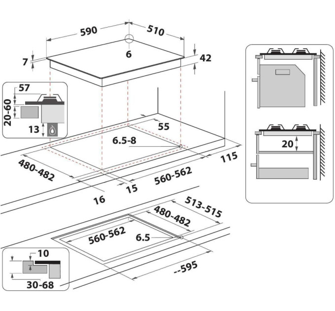 Газова варильна поверхня Whirlpool AKTL 629/NB1