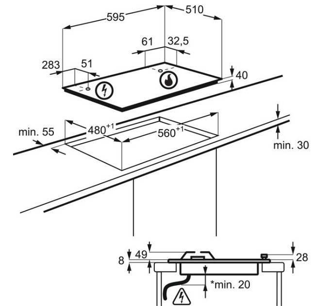 Газова варильна поверхня Electrolux EGS6436RK