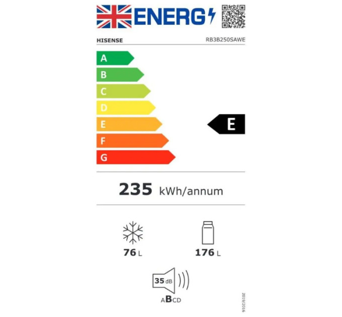 Холодильник Hisense RB3B250SAWE