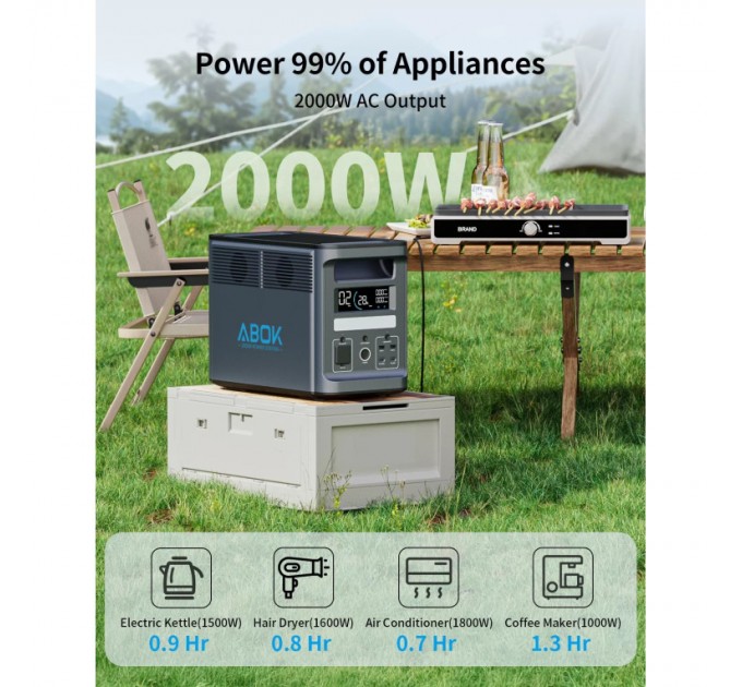 Зарядна станція ABOK 2000W 1536Wh